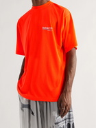 BALENCIAGA - Oversized Logo-Print Jersey T-Shirt - Orange