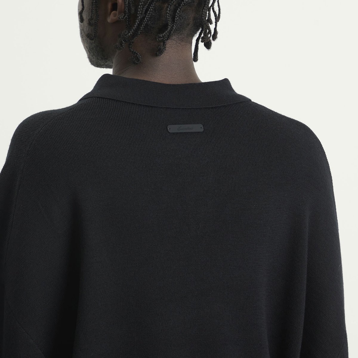 Fear of God ESSENTIALS Men's Signature 90s Knit Polo in Vintage Black