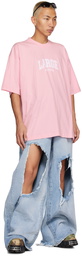 VETEMENTS Pink 'Large' T-Shirt