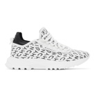 Givenchy White and Black Refracted Logo Spectre Runner Sneakers