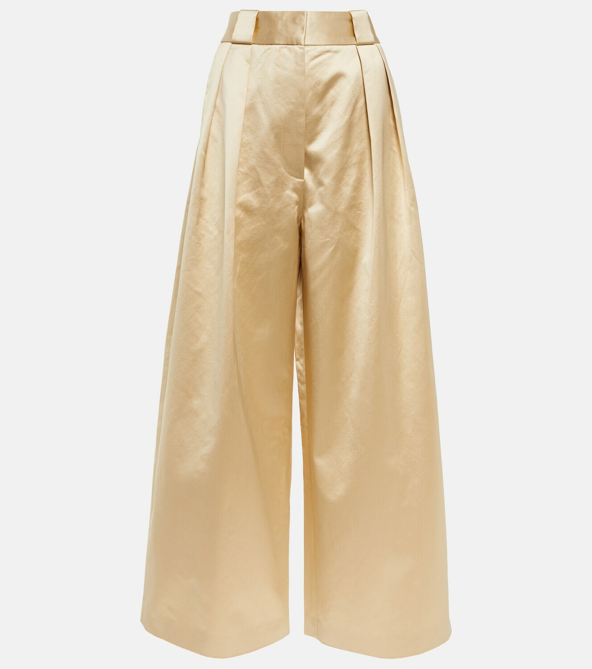 Khaite - Rico high-rise wide-leg cotton-blend pants Khaite