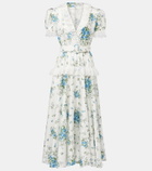 Rodarte Satin and broderie anglaise maxi dress