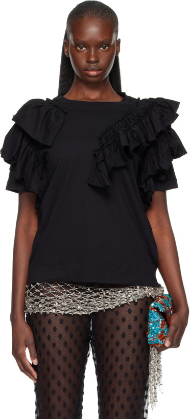 Photo: Dries Van Noten Black Ruffled T-shirt