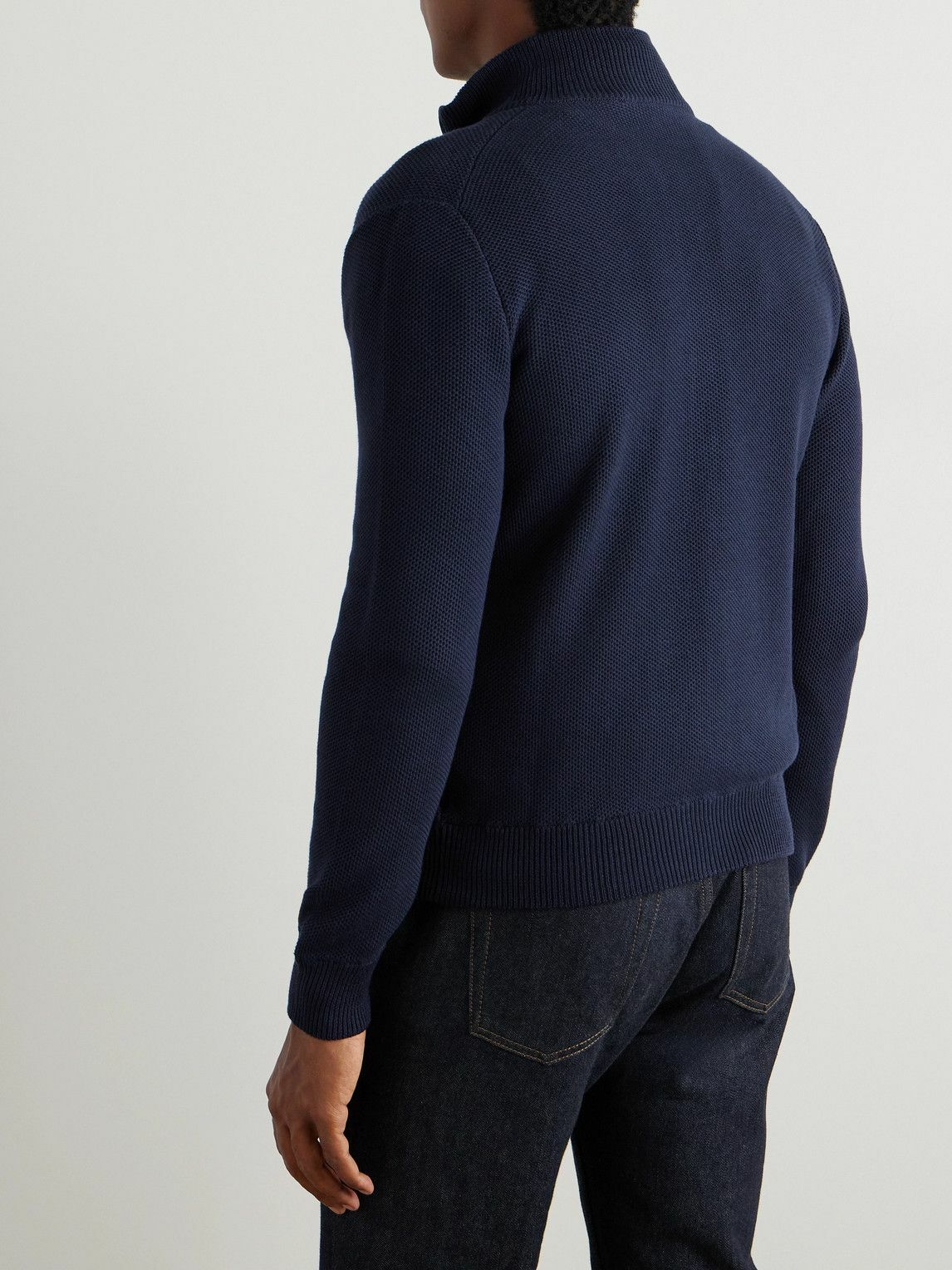 Ralph Lauren Purple label - Silk and Cotton-Blend Zip-Up Cardigan