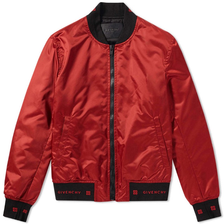 Photo: Givenchy Nylon Bomber Jacket Red
