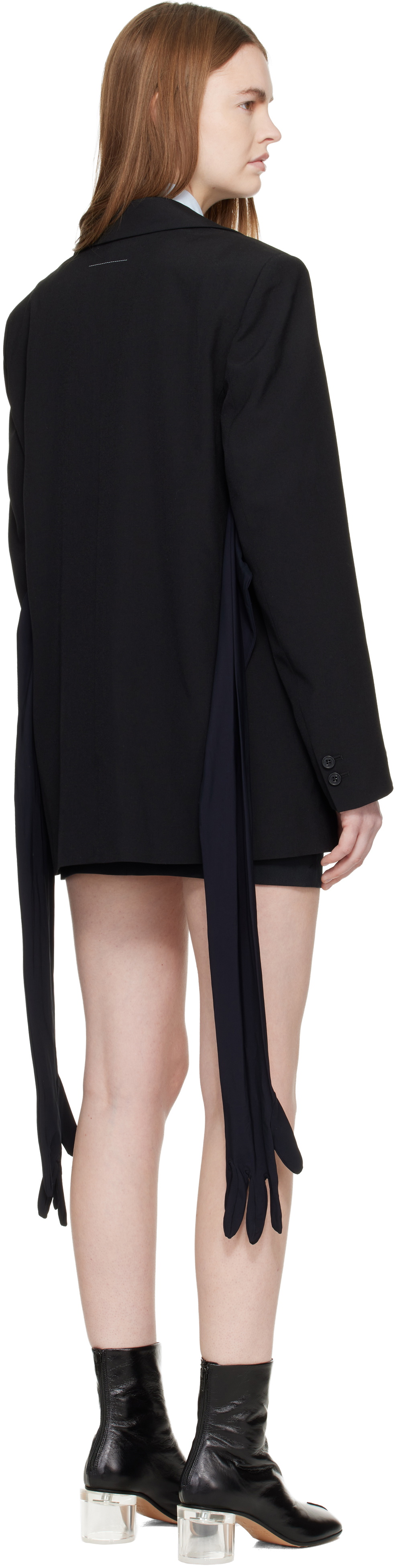 MM6 Maison Margiela Black Wool-Blend Blazer