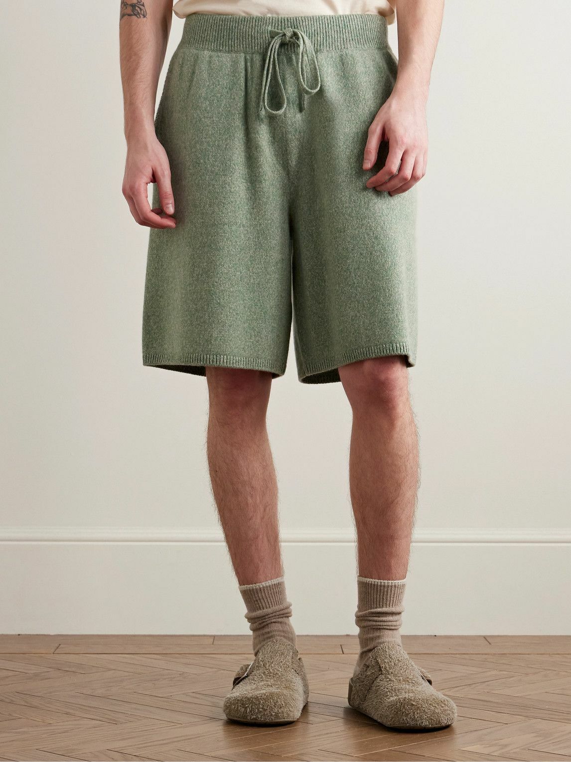 The Elder Statesman - Straight-Leg Cashmere Drawstring Shorts