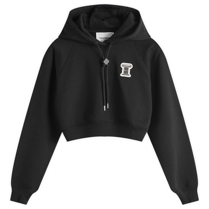 Photo: Casablanca Women's Casa Column Patch Cropped Hoodie in Black