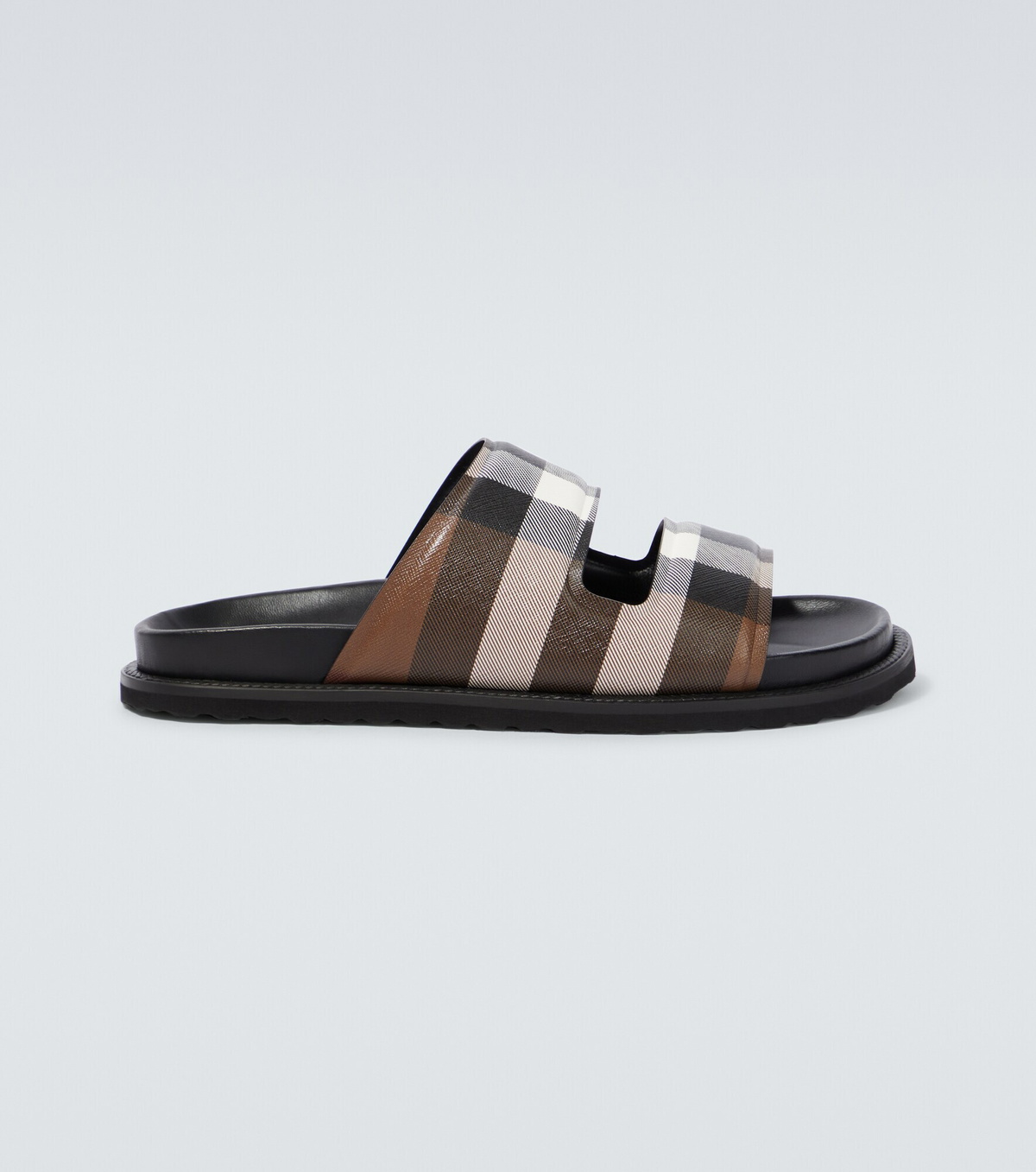 Burberry - Checked canvas slides