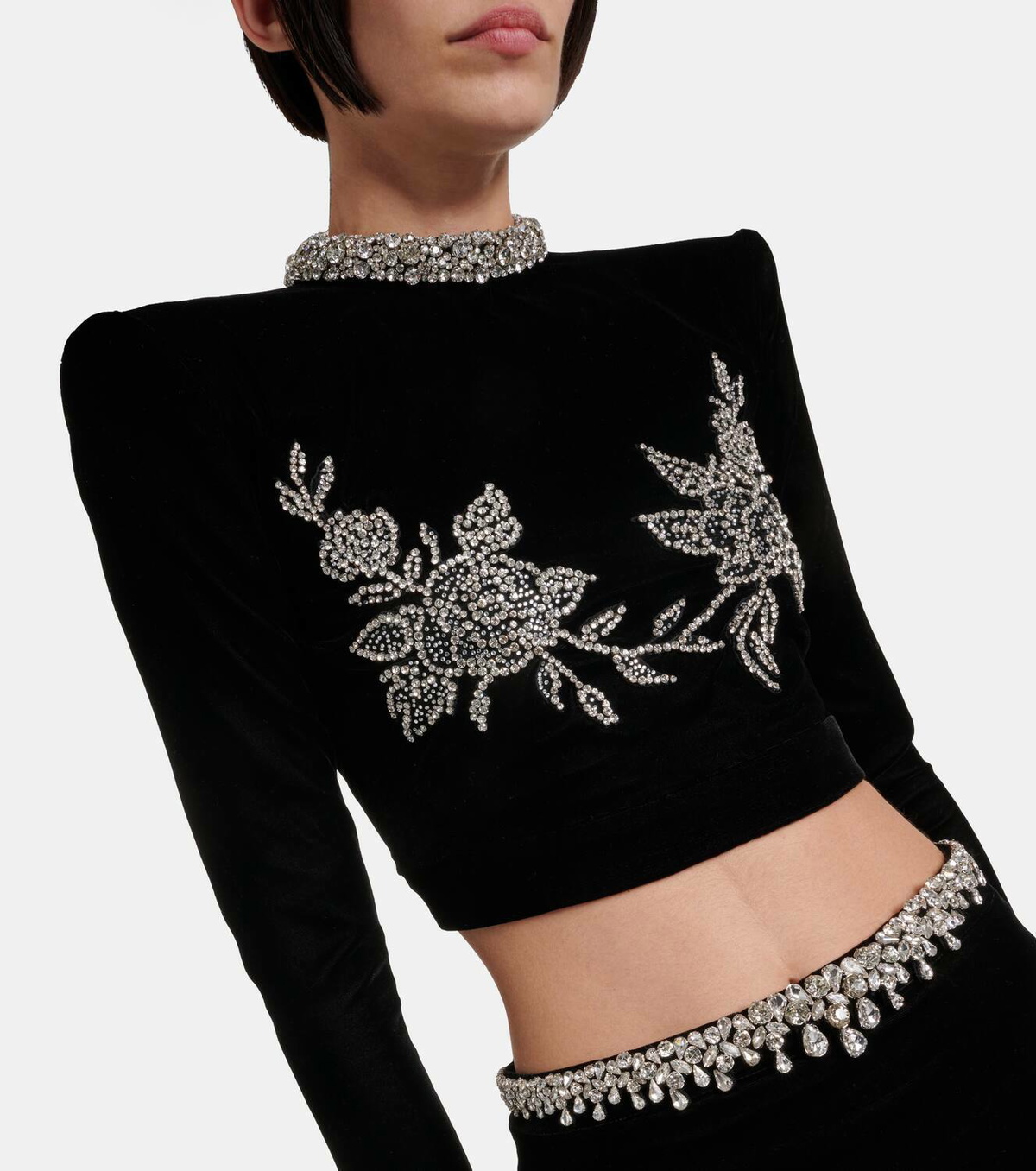 Miss Sohee Embroidered crop top and maxi skirt