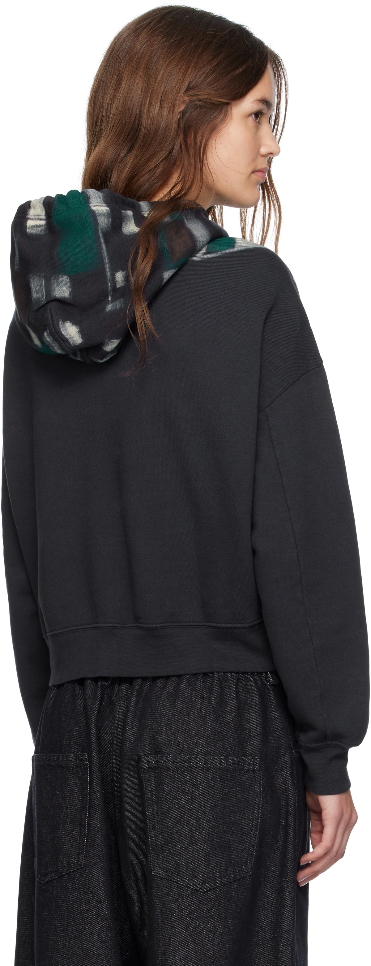Eckhaus Latta Navy Garment-Dyed Hoodie