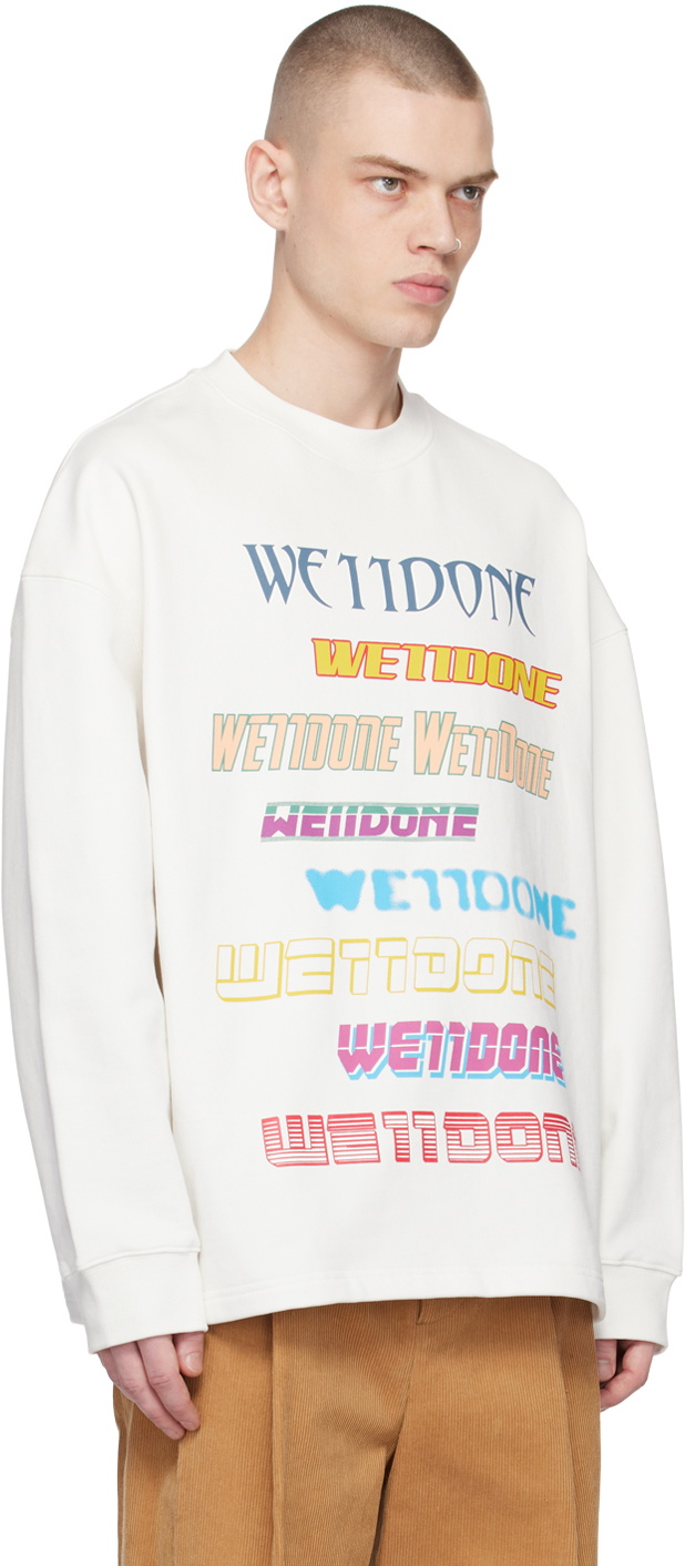 We11done White Printed Sweatshirt