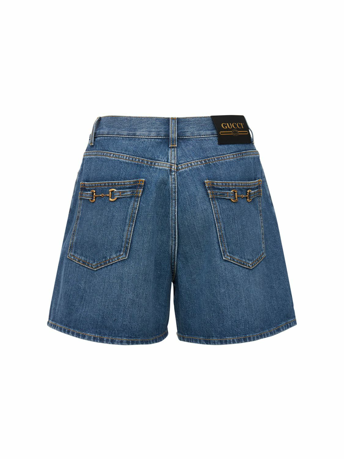 GUCCI - High Waist Denim Shorts Gucci