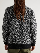 Alanui - Leopard-Jacquard Wool-Blend Sweater - Gray