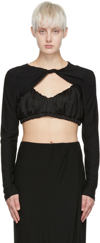 Photo: determ; Black Rayon Long Sleeve T-shirt