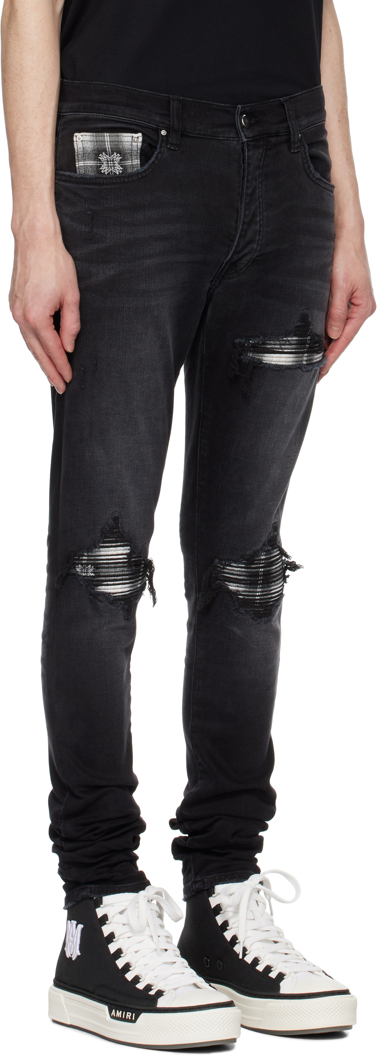 AMIRI Black MA Quad Plaid MX1 Jeans Amiri