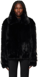 032c Black Anti-Gauguin Faux-Fur Jacket