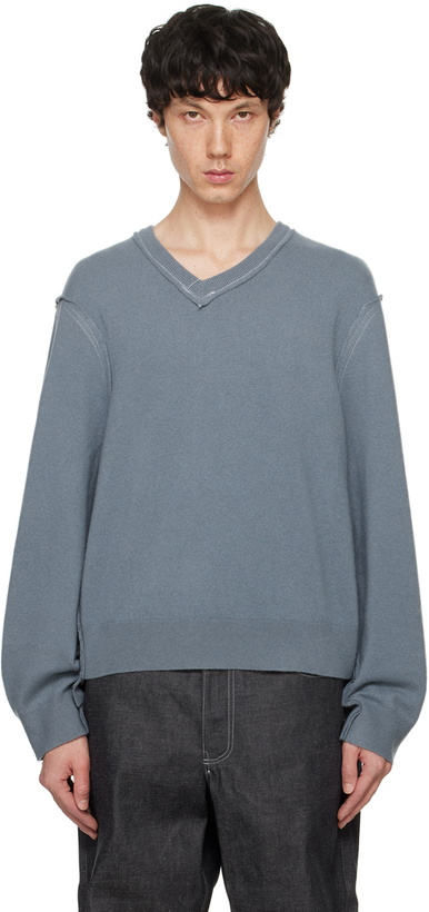 Photo: Camiel Fortgens Blue Frankenstein V-Neck Sweater