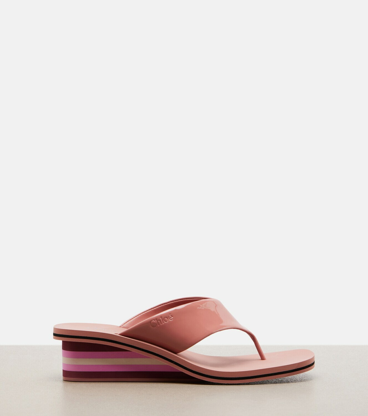 Chloé Swimming Cool leather wedge thong sandals