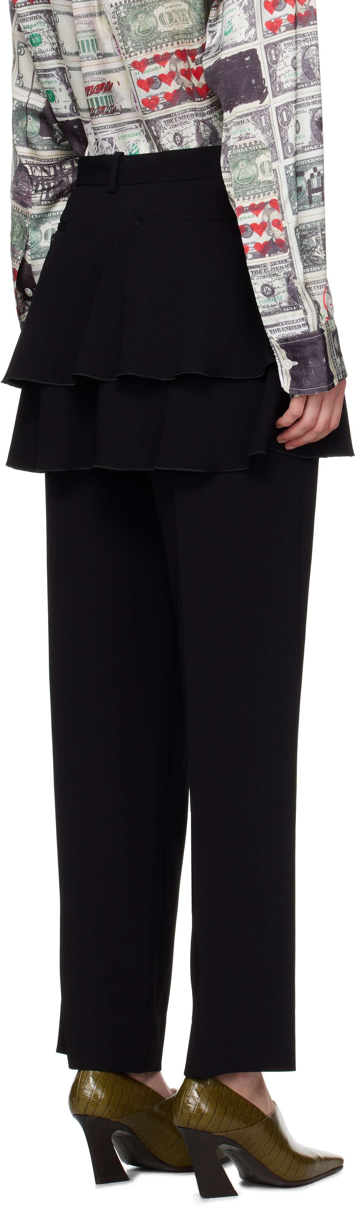 UNDERCOVER Black Ruffle Skirt Trousers