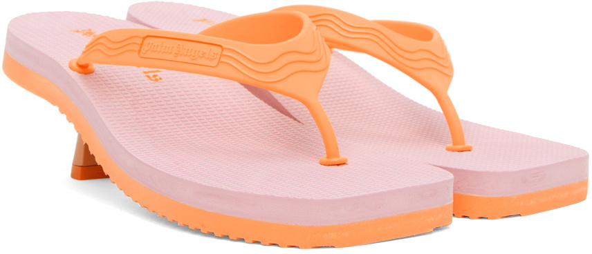 Palm Angels Pink & Orange Kitten Heeled Sandals Palm Angels