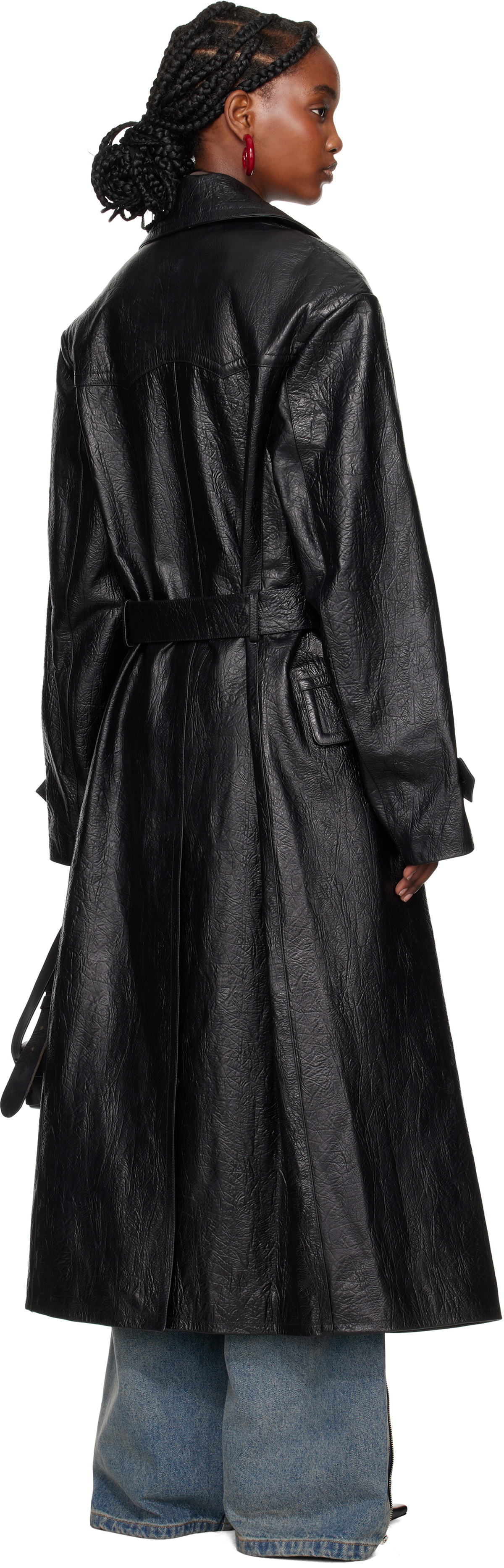 LU'U DAN コート LU'U DAN コート LU'U DAN Black Jiman Leather Coat LU'U DAN