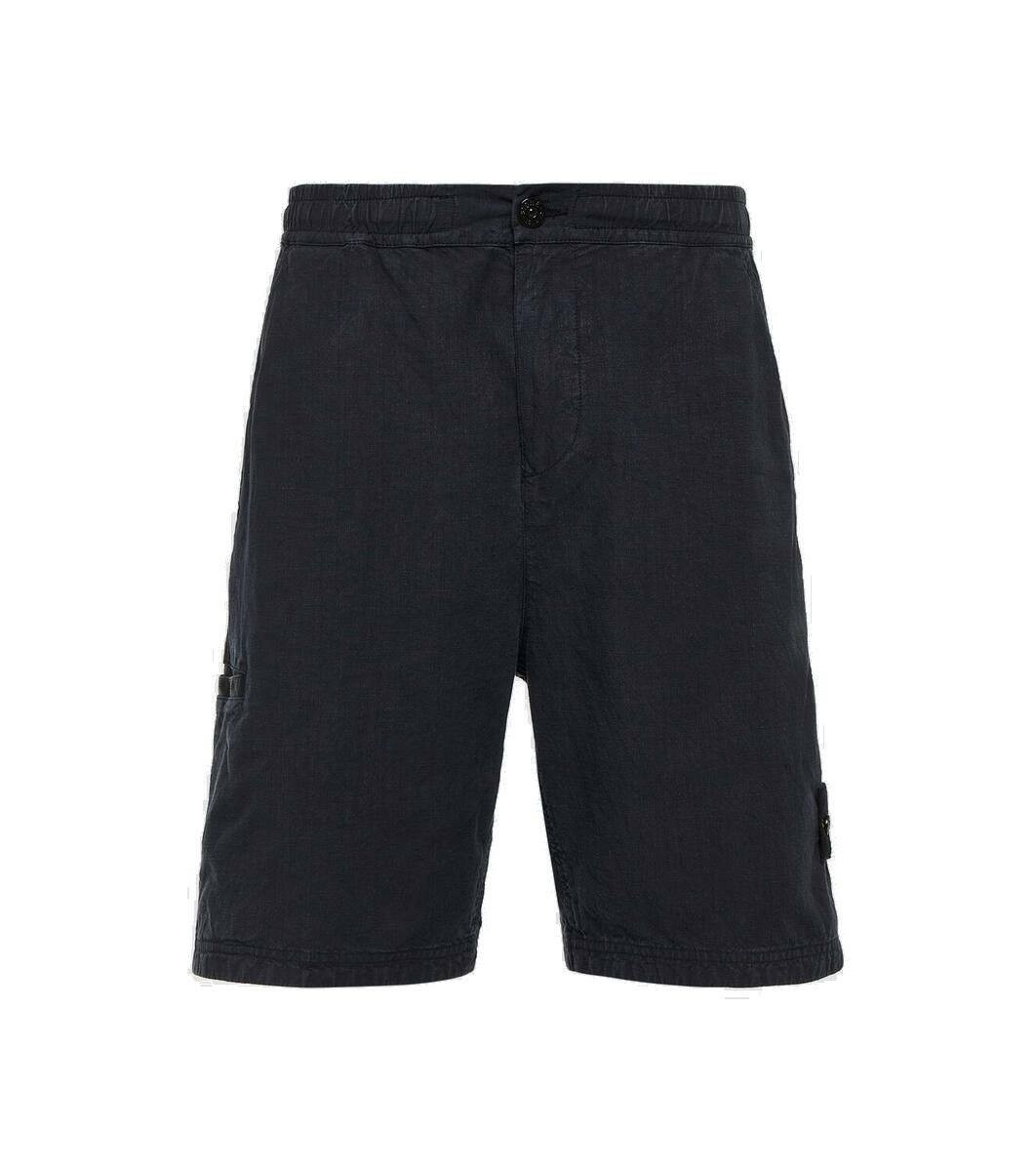 STONE ISLAND Straight-Leg Logo-Appliquéd Nylon Metal Cargo Shorts