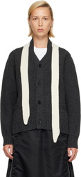 sacai Gray Wool Knit Cardigan