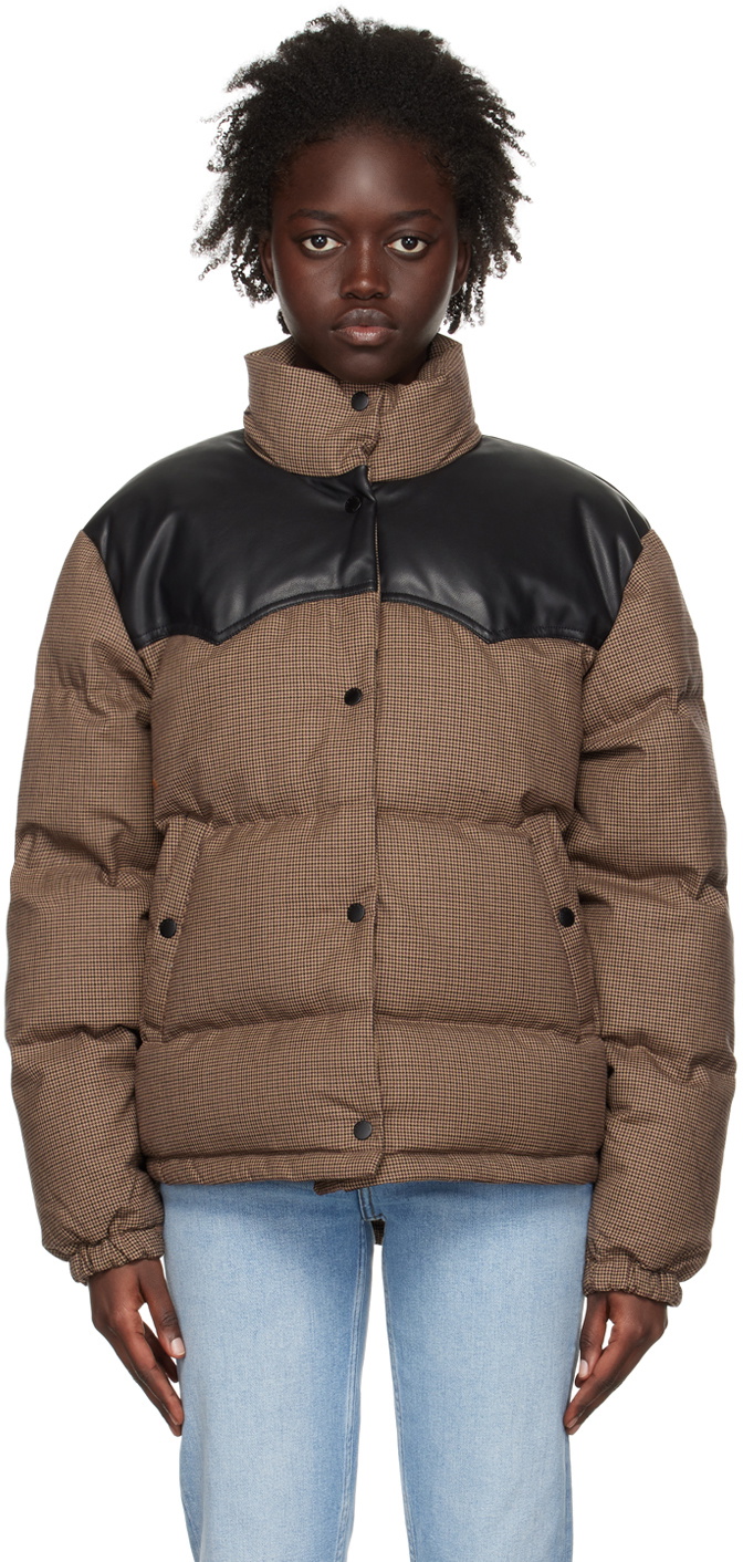 rag & bone Brown Cal Houndstooth Down Jacket Rag and Bone