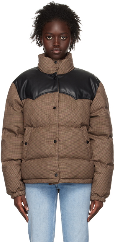 Photo: rag & bone Brown Cal Houndstooth Down Jacket