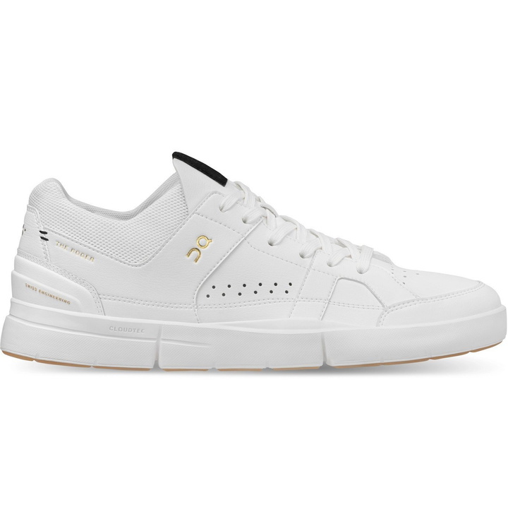 Photo: On - The Roger Clubhouse Leather and Mesh Tennis Sneakers - White