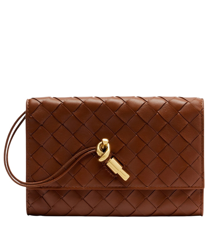 Photo: Bottega Veneta Andiamo Intrecciato leather pouch