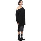 Ann Demeulemeester Black Knit Off-The-Shoulder Sweater