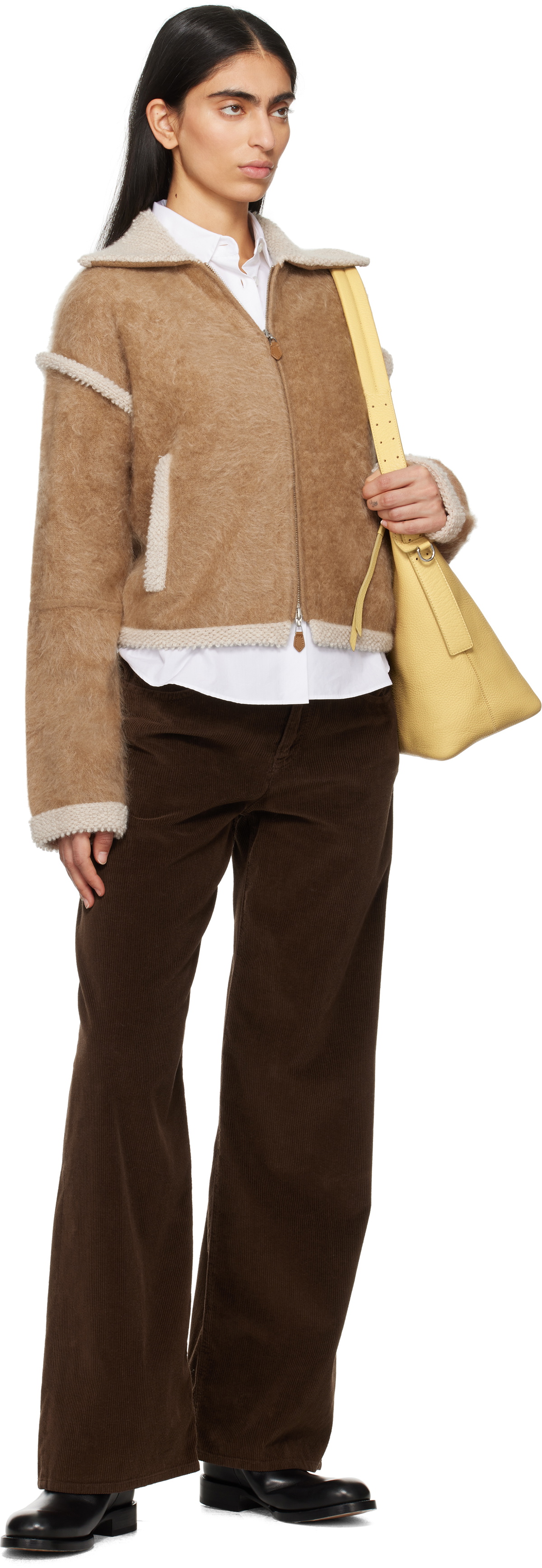 Guest in Residence Tan Grizzly Bomber Jacket