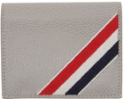 Thom Browne Grey Diagonal Stripe Bifold Card Holder