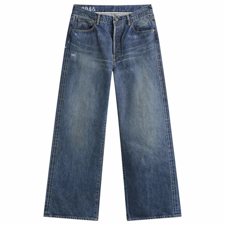Photo: Visvim Men's Social Sculpture 01 Wide Damaged Jeans in Indigo