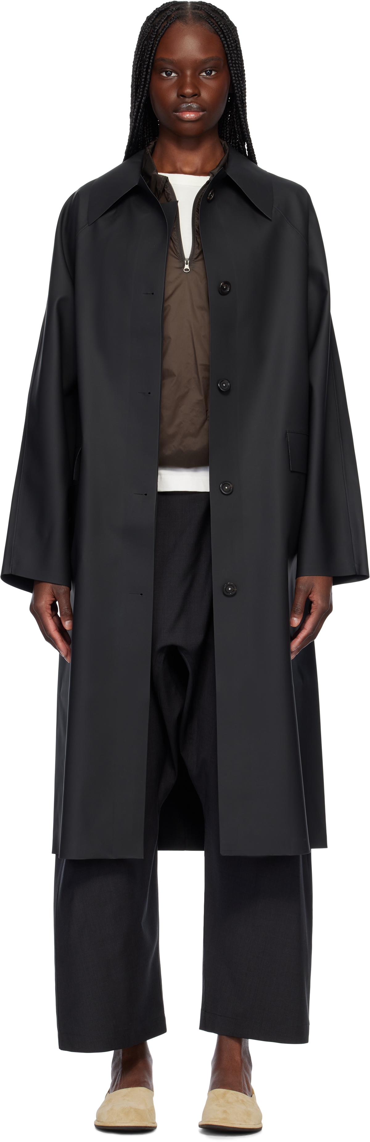KASSL Editions Black Original Below Rubber Coat