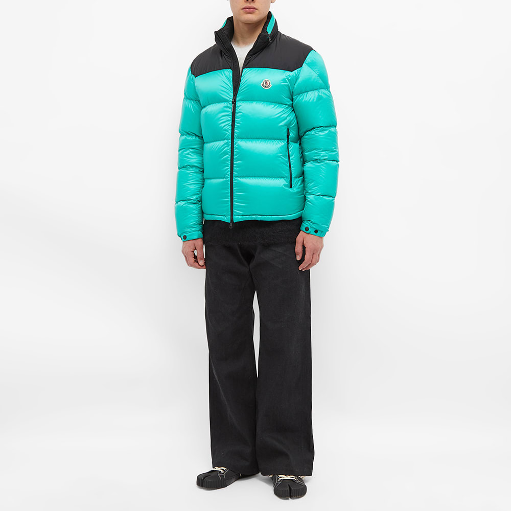 Moncler Men's Peuplier Contrast Yolk Jacket in Green/Black Moncler