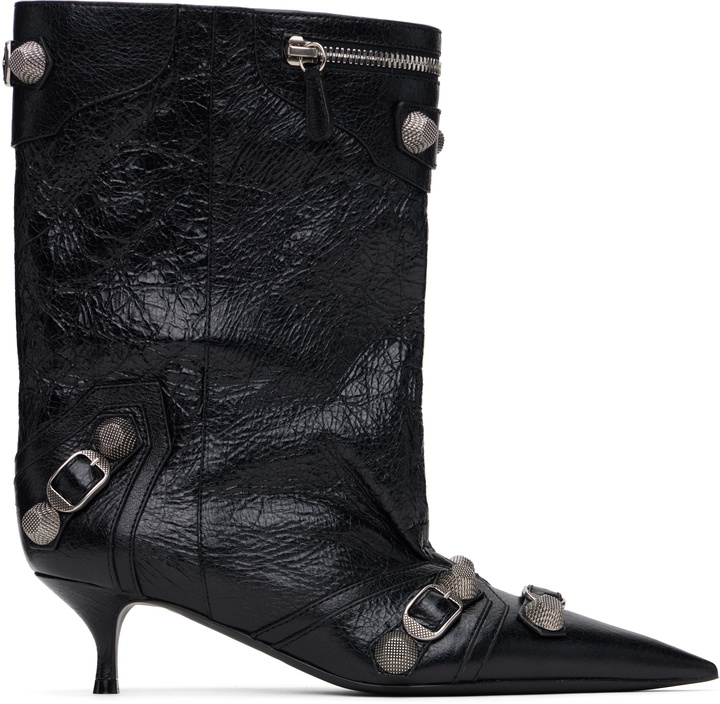 Photo: Balenciaga Black Cagole Wide 50mm Boots