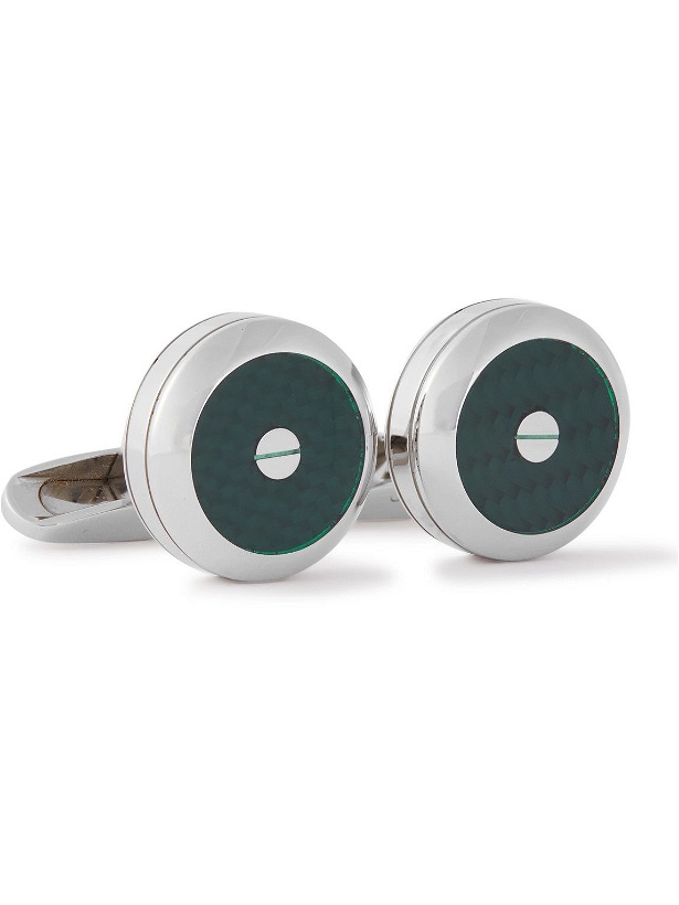 Photo: Chopard - Classic Racing Engraved Stainless Steel and Carbon Fibre Cufflinks