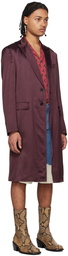 Dries Van Noten Purple Peaked Coat