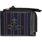 Vivienne Westwood Navy Zip Card Holder