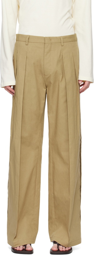 Photo: T/SEHNE SSENSE Exclusive Beige Tailored Trousers