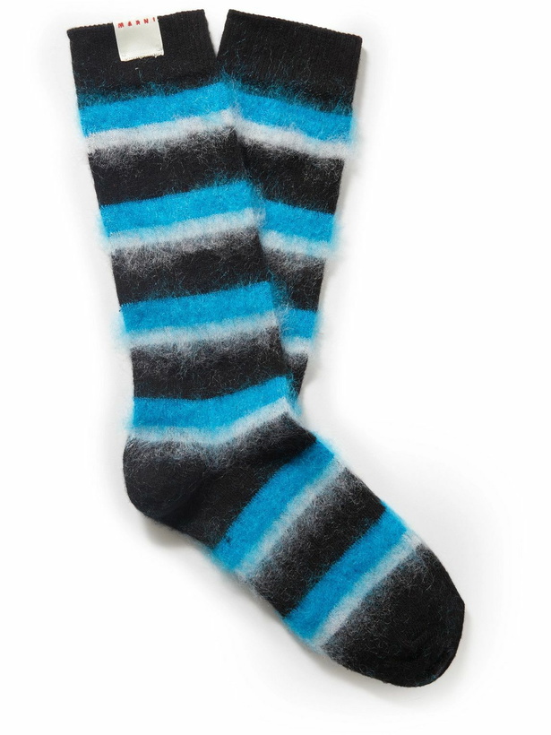 Photo: Marni - Striped cotton-blend socks - Black
