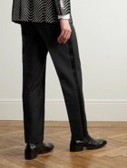 TOM FORD - Slim-Fit Straight-Leg Satin-Trimmed Mohair and Wool-Blend Tuxedo Trousers - Black
