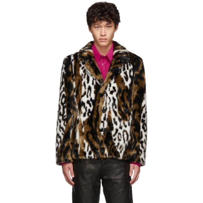 Photo: Neil Barrett Multicolor Leopard Faux-Fur Slim Jacket