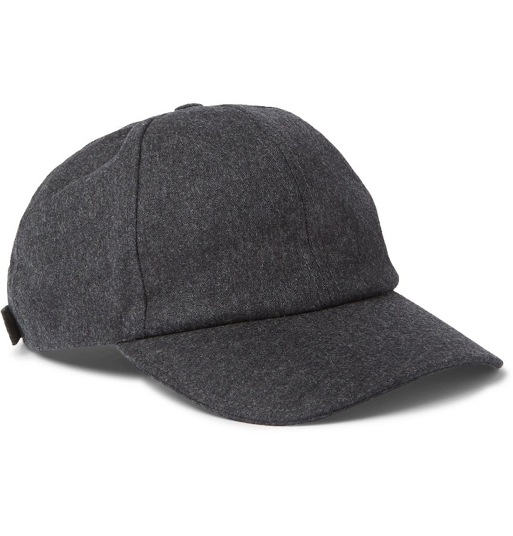 Photo: Officine Générale - Worsted Wool-Flannel Baseball Cap - Gray