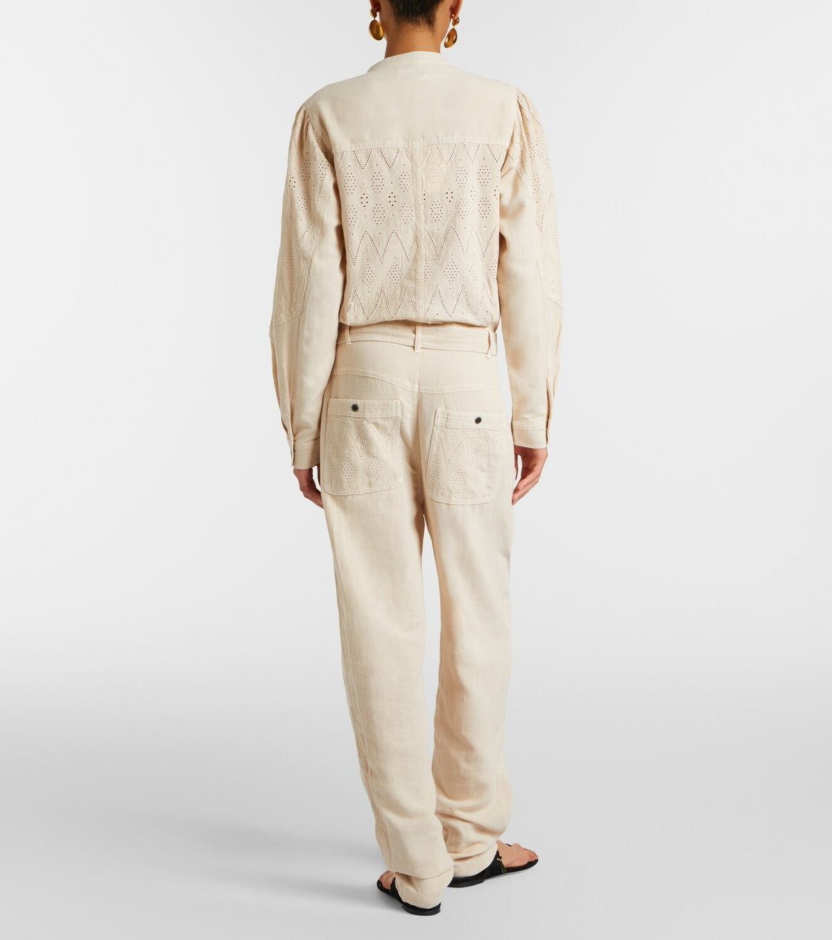 Marant Etoile Kellen broderie anglaise cotton jumpsuit