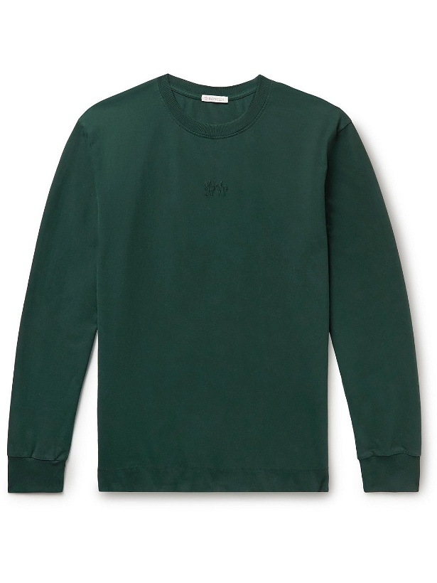 Photo: Moncler Genius - 6 Moncler 1017 ALYX 9SM Logo-Embroidered Cotton-Jersey T-Shirt - Green