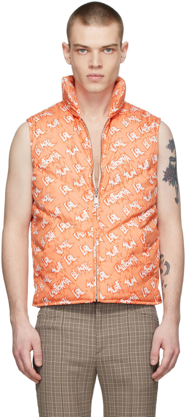 ERL Orange Polyester Down Vest